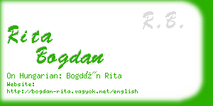 rita bogdan business card
